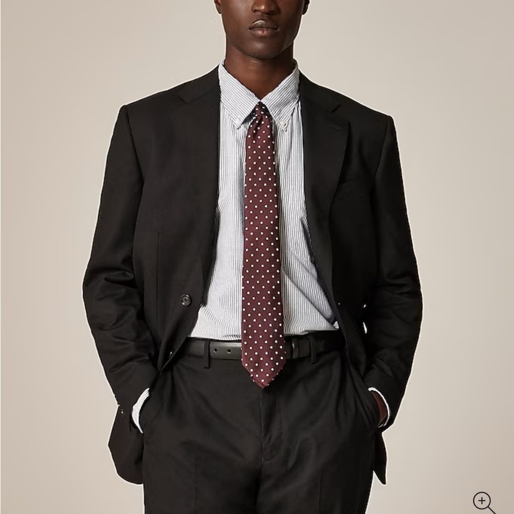 J. Crew & Ing. Loro Piana Black Suit Jacket 42R 100% Wool